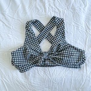 Albion Fit Gingham Top Knot Top